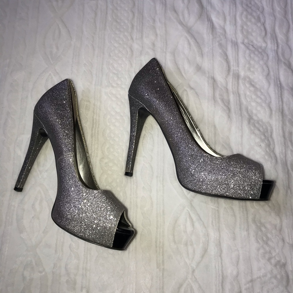 A.N.A Sparkly Open-toe High Heels Sz 7